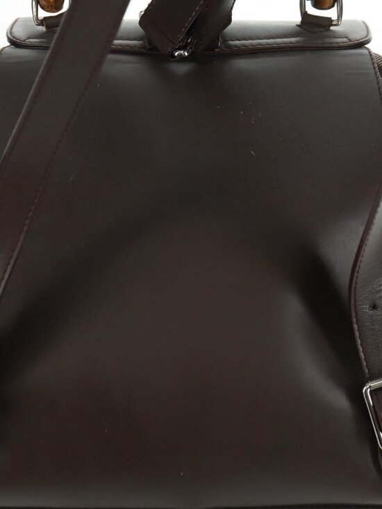 GUCCI Bamboo Backpack Nylon Brown Silver 003 2058 0016 5 Auth 161352 main image 9